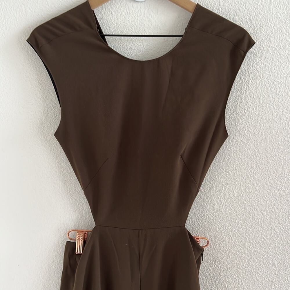 Zara Woman Dark Green Open Back Wide Leg Jumpsuit XS - Picture 5 of 8